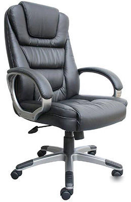 Boss o-8601-cp black vinyl ergonomic office chair 