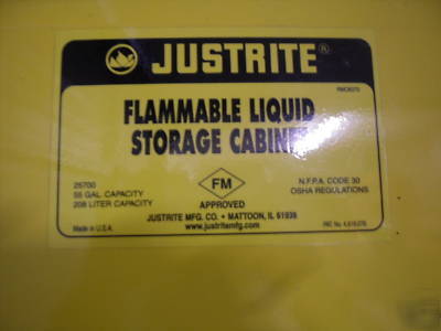Justrite 25700 flammable cabinet 55 gallons