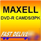 Maxell dvd rcamds 3PK r double sided 2.8GB 8CM write 3
