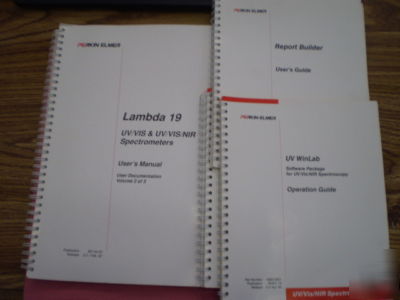 Perkin elmer lambda 19 user's manual, operation guide+<