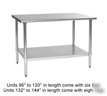 Eagle T36144B work table, stainless steel top, galvaniz