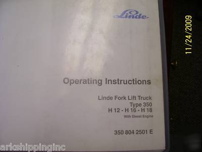 Linde diesel fork lift truck operating manual