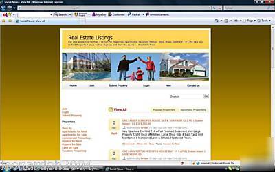 New real estate social s website portal with rss feeds