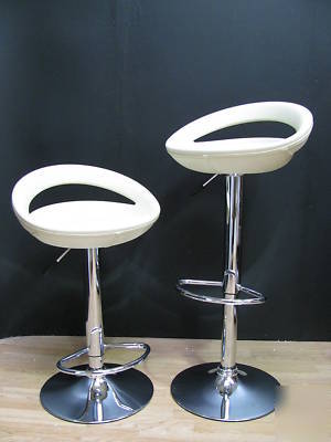 New 2 x cream gas lift kitchen bar stool chairs pepper 