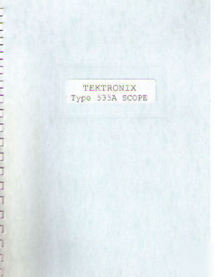 Tektronix manual type 535A scope