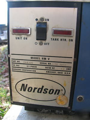 Nordson (mdl hm v) hot melt glue system,#244305,14A,3PH