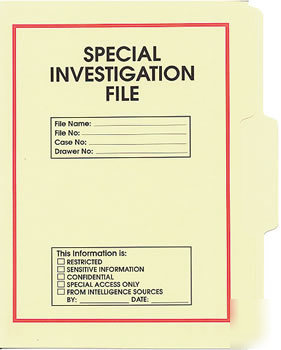Special investigation file folder