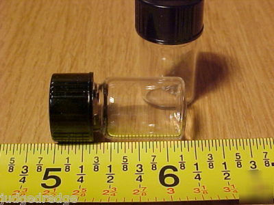 25 clear 5/8 dram glass vials/bottle screw CAP15X26MM