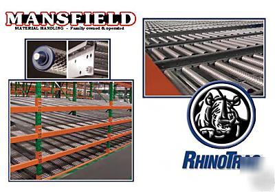 3 rhinotrac carton flow rack conveyors roller unarco
