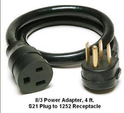 Welder power cable adapter for 4-3 pin 230 volt plug