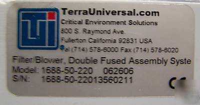 Terra universal hepa filter class 10 pressurized air 