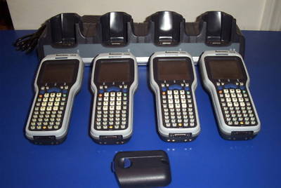 4 intermec CK30 scanners + 4 unit charger & extra batt 