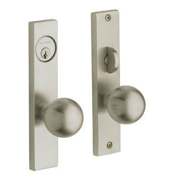 Baldwin 6548 entry handle trim set satin nickel