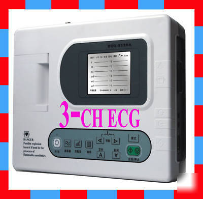 NEW3-ch interpretive ecg ekg machine electrocardiograph