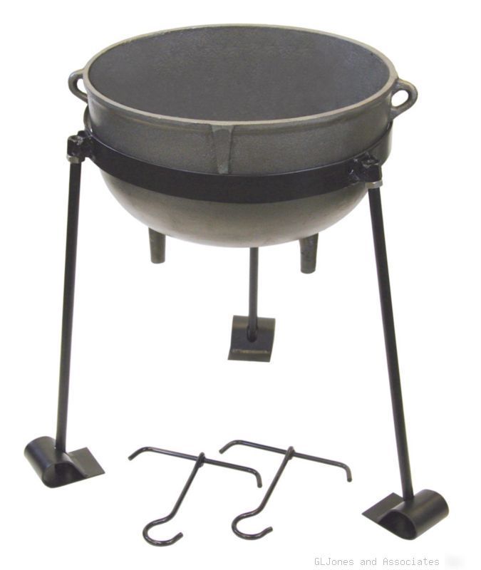New 18 gallon cajun jambalaya cast iron pot stand&lid