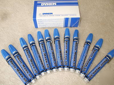 12 dykem brite-mark 40 valve action paint markers blue