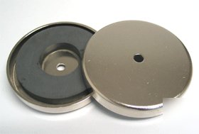 2 pcs heavy duty magnetic bases ni-plated pull 95 lbs