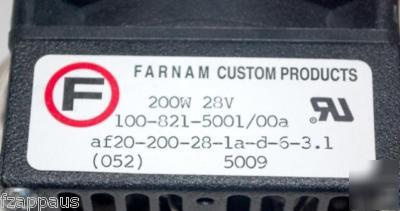 Axial fan heater 200W 28V dc farnam AF20 lab grade