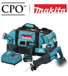 Makita 18V cordless lxt li-ion 4-piece combo kit LXT407