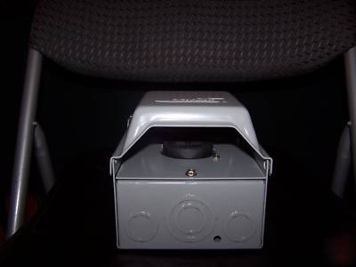 Midwest U054 nema 3R box with 14-50R receptacle in-use