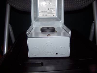 Midwest U054 nema 3R box with 14-50R receptacle in-use