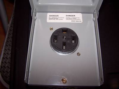 Midwest U054 nema 3R box with 14-50R receptacle in-use