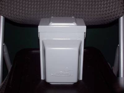 Midwest U054 nema 3R box with 14-50R receptacle in-use