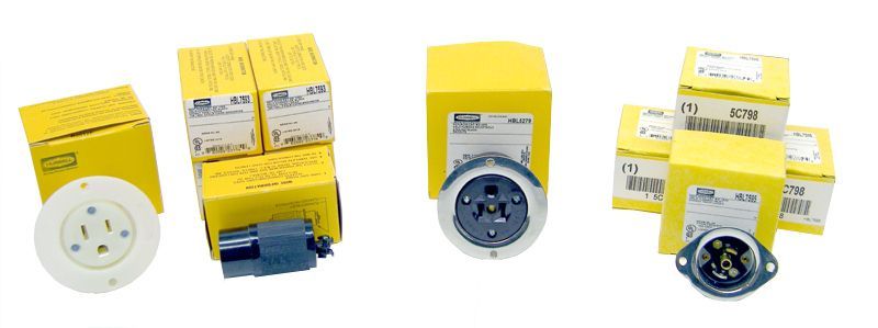 New lot 12 hubbell twist lock plug receptacle HBL7593 / 
