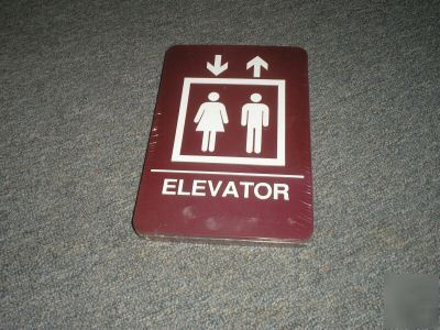 New visu-com ada elevator 6X9 braille symbol text sign