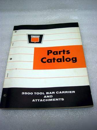 Oliver 3500 tool bar carrier & attachments parts catalo