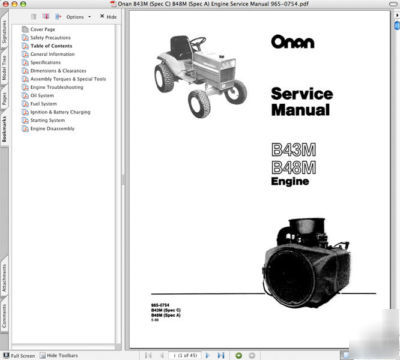 Onan B43 B48 engine service manual & parts -37- manuals