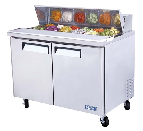 Sandwich/pizza prep table refrigerated top turbo mst-48