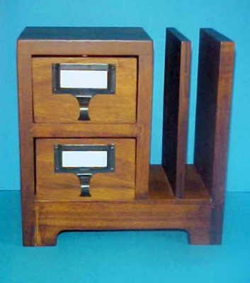 Solid wood 2-drawer + folder desk filing system 