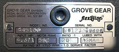 Grove coupling worm gear reducer bm-226-20-3-56C 20:1