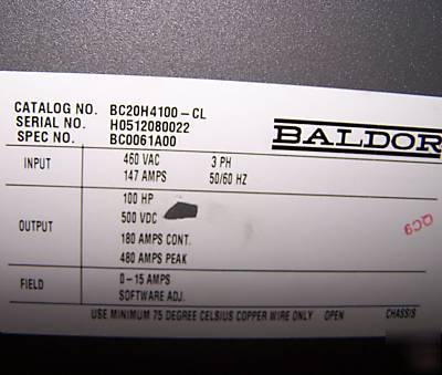 New baldor 100 hp regenerative dc drive BC20H4100-cl 