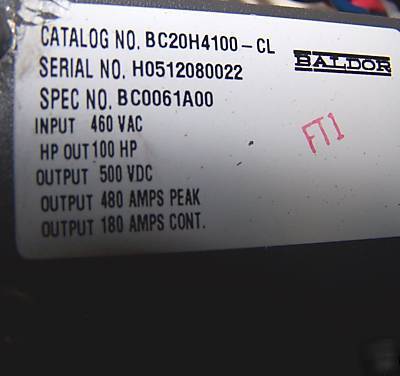 New baldor 100 hp regenerative dc drive BC20H4100-cl 