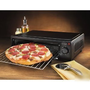 New nostalgia electrics countertop pizza oven black 