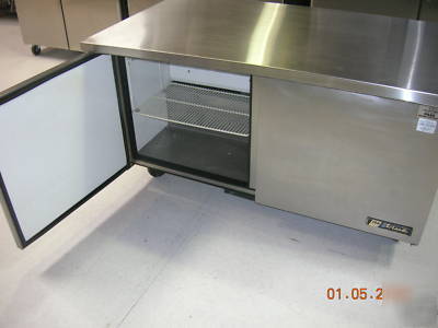 True 5' refrigerated solid top prep table stainless nsf