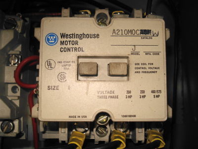 Westinghouse motor control box off hendey lathe 3 phase
