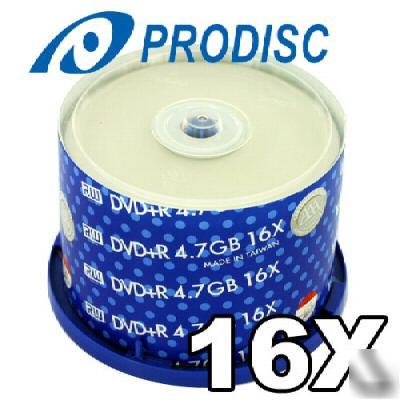100 prodisc 16X dvd+r white inkjet printable media disk