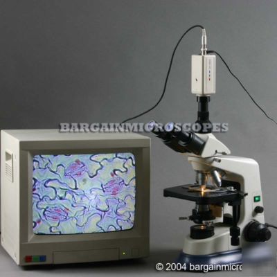 40-1600X trinocular compound high power microscope+case