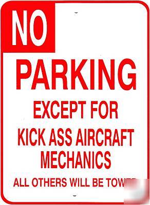 Aircraft mechanic yard car garage flying parkin SIGN4 