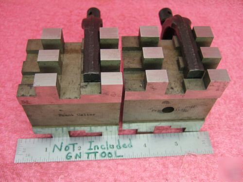 Brown&sharpe 750 b matched pair v-block hardened clamp 