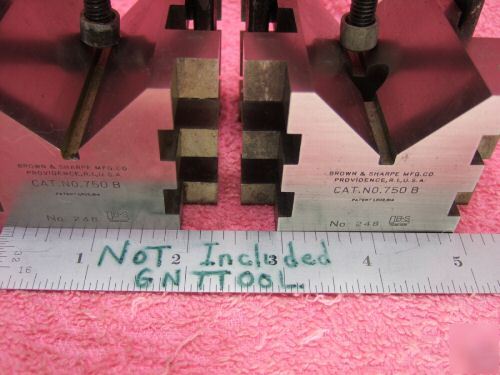Brown&sharpe 750 b matched pair v-block hardened clamp 
