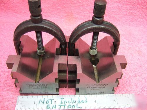Brown&sharpe 750 b matched pair v-block hardened clamp 