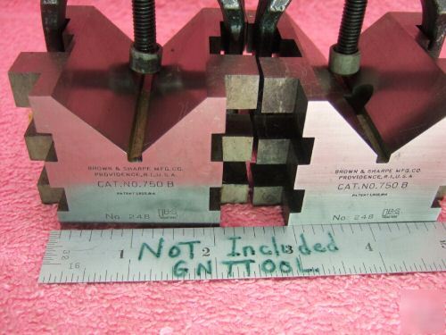 Brown&sharpe 750 b matched pair v-block hardened clamp 