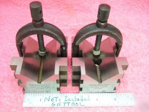 Brown&sharpe 750 b matched pair v-block hardened clamp 