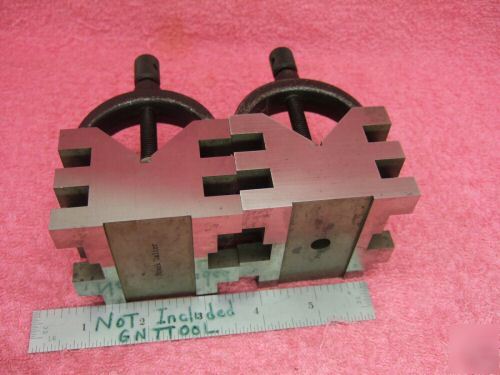 Brown&sharpe 750 b matched pair v-block hardened clamp 