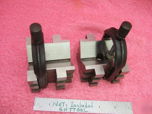 Brown&sharpe 750 b matched pair v-block hardened clamp 