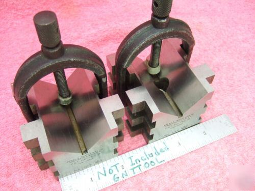 Brown&sharpe 750 b matched pair v-block hardened clamp 